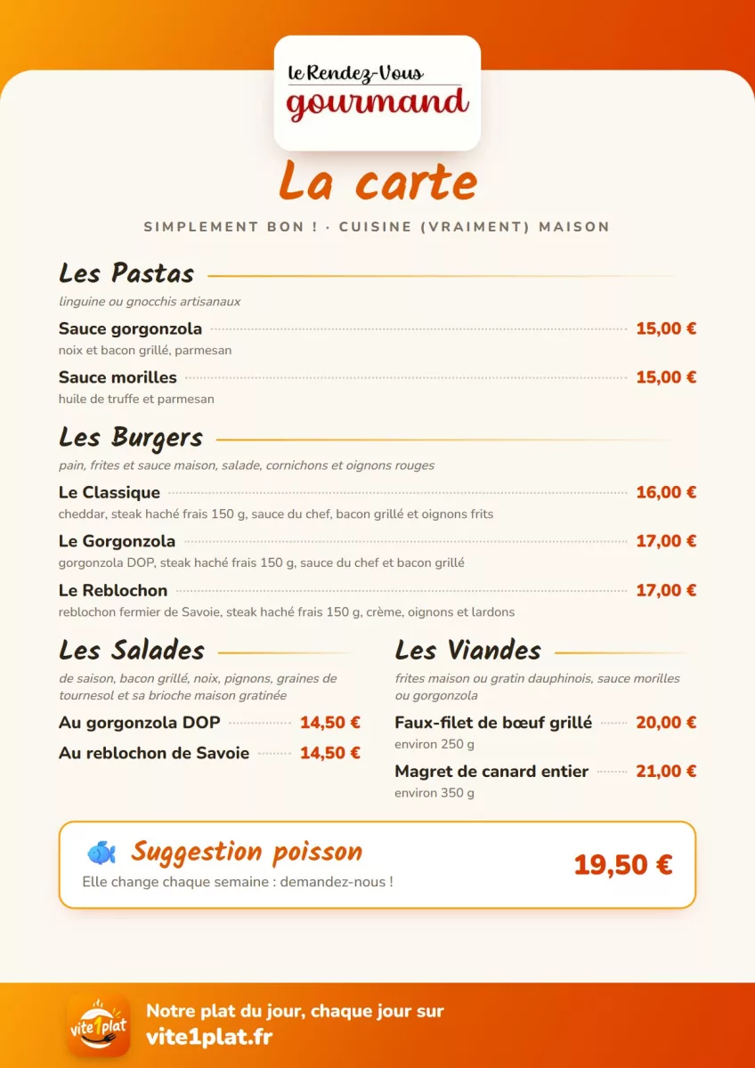 La carte, page 1